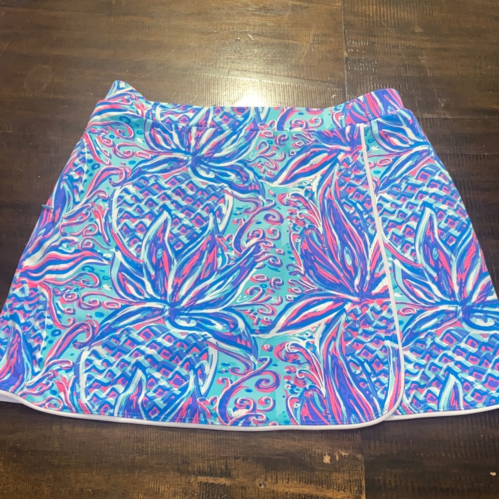 Patchington Aqua and Pink Patterned athletic Skirt skort medium